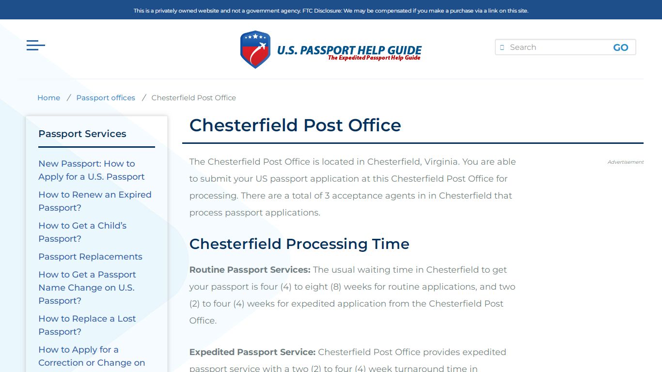 Chesterfield Post Office - U.S. Passport Help Guide