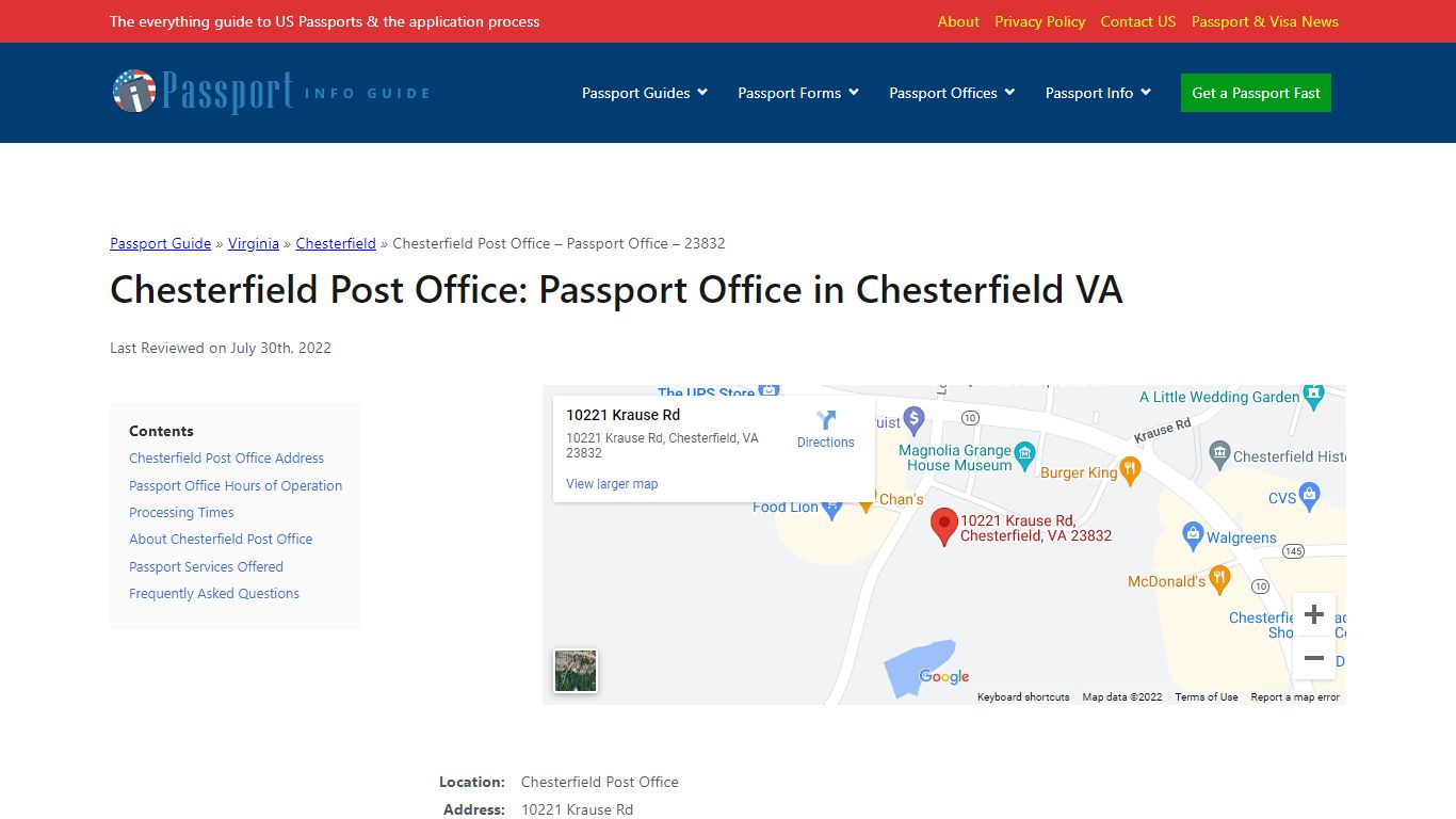 Chesterfield Post Office: Passport Office in Chesterfield VA